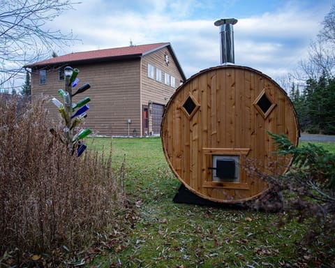 Get toasty in our new sauna - just steps from the cabin!