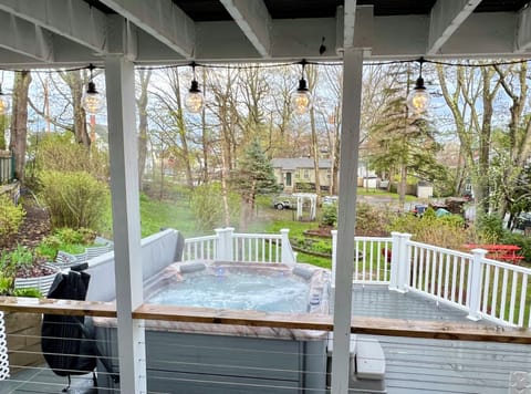 Private Saltwater Hot tub and Deck