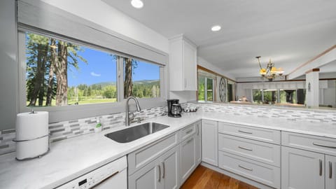 Open kitchen and living