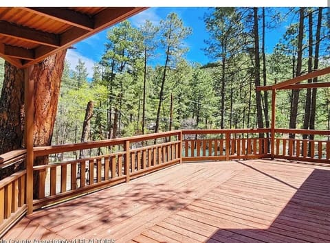 Our beautiful, wrap around deck includes outdoor seating for your convenience. 