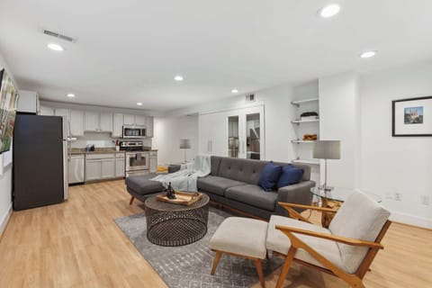 Large living area with huge, comfy couch