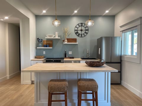 Newly created kitchen fully equipped. Explore the cabinets & find lots of extras