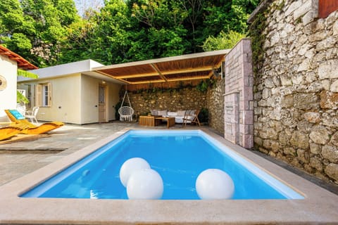 Private swimming pool with hydromassage