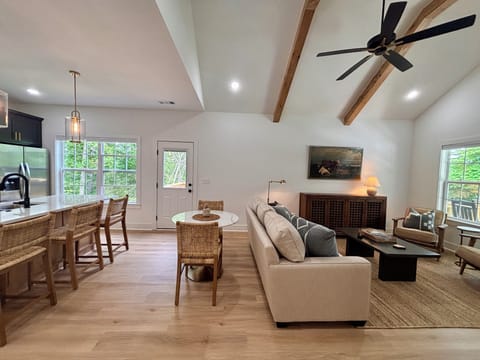 Valted and wood beam ceiling