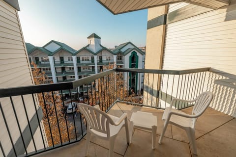 Step out onto the private balcony with courtyard views and outdoor seating for two