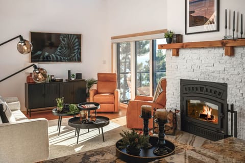 Living room with fireplace