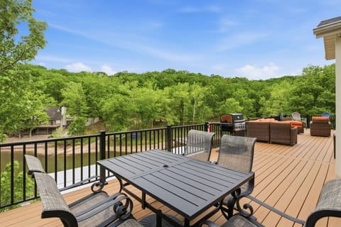Nestled in the back of a quiet cove, the deck is the perfect overlook toward the main channel.