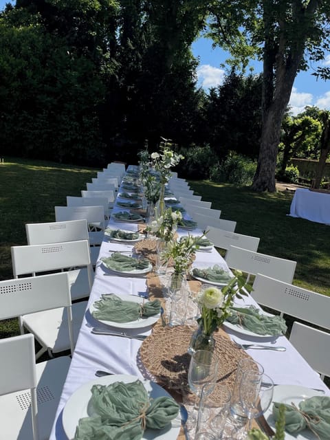 Outdoor banquet area