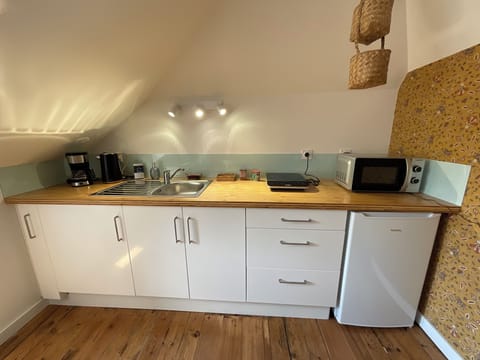 Apartment | Private kitchen | Fridge, microwave, stovetop, coffee/tea maker