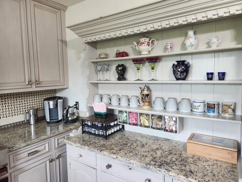 Coffee bar with custom cabinetry