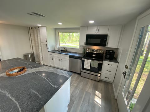 Fully stocked kitchen. Coffee is ready for a pot or individual k-cups.