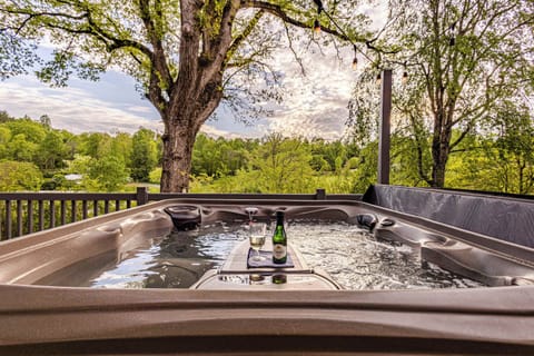 Relaxation level: unlocked. This hot tub comes with built-in scenery.