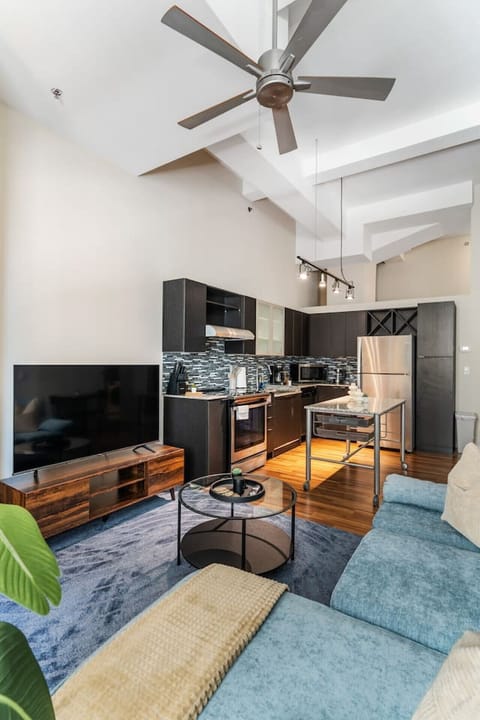 Relax in the living room and watch your favorite shows, lounging is a great way to unwind after a long day.