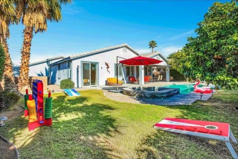 Spend quality time outdoors with family-friendly games and a spacious backyard for everyone to enjoy.