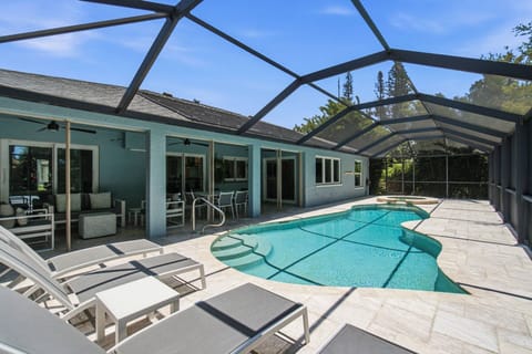 The outdoor pool and spa is the centerpiece of this tranquil retreat.