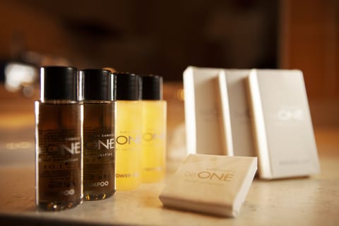 Free toiletries, hair dryer, towels