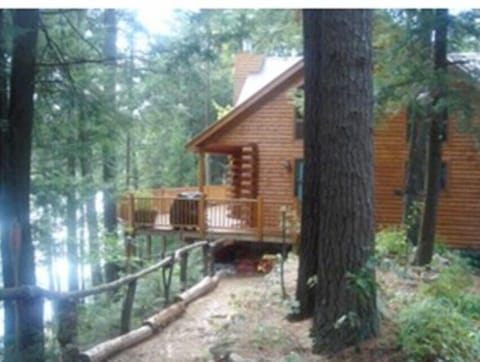 View of cabin from parking area