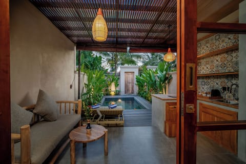 Villa, 1 Bedroom, Pool View | Private kitchen | Fridge, microwave, stovetop, electric kettle