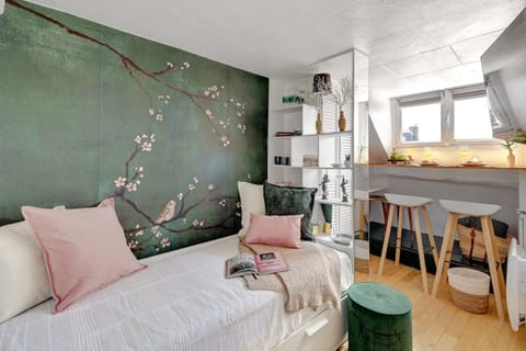 The open-plan living and dining area