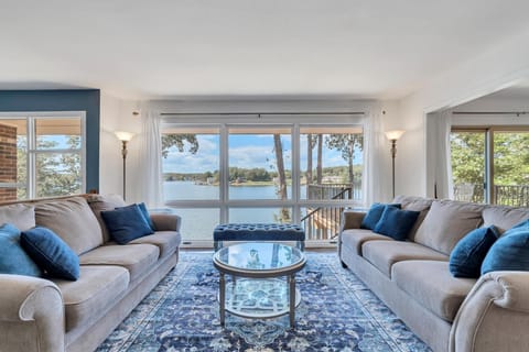 Living room overlooking lake