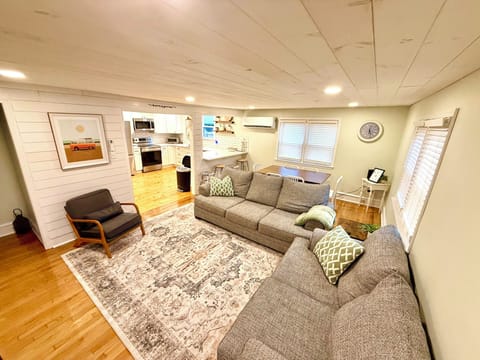 Cozy living room for relaxing after a long day in the sand