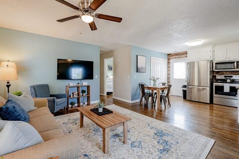 Open-concept living space and kitchen.