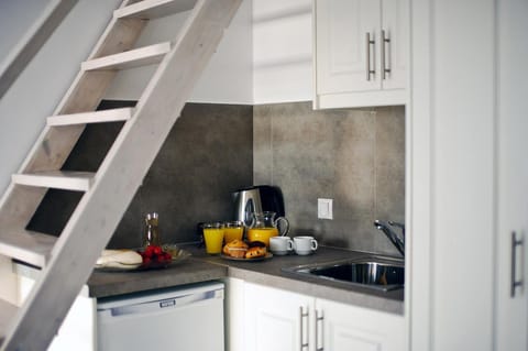 Deluxe Apartment | Private kitchenette | Fridge, stovetop, cookware/dishes/utensils