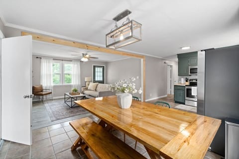 Dine in style just steps away from a fully stocked kitchen.