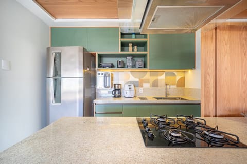 Villa | Private kitchen | Fridge, microwave, oven, stovetop