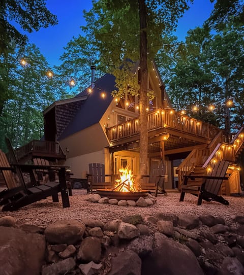 Roast s'mores, share stories by the fire, and unwind beneath the string lights after a day of exploring Torch Lake, Bellaire, and Schuss Mountain.
