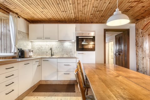 Kitchen at Chalet Zimbablick in Bartholomäberg in Montafon.