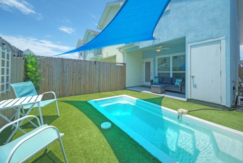 Sunny pool view.