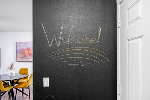 Chalk board wall.
