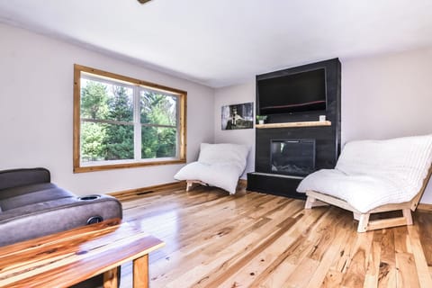 Cozy fireplace to warm up on cold nights.