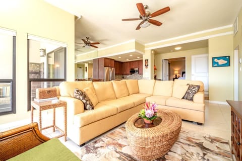 Lounge in island style with a soft sectional, ceiling fans, and a view you’ll remember KGV-21P2