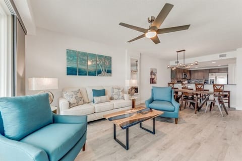 Living room and dining room