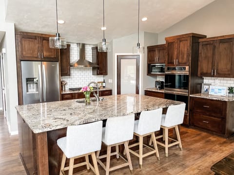 Large Kitchen and dining space.