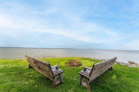 Lakefront Fire Pit with amazing lake views.