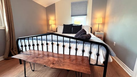 Enjoy a restful sleep on the huge and comfy king sized bed.