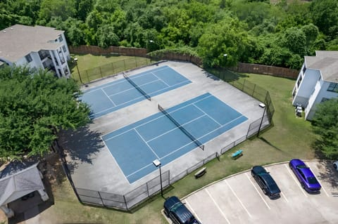 Challenge friends to a heart pumping challenge of pickleball or tennis.