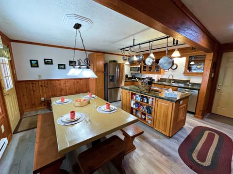 The kitchen is fully equipped with cookware, dishes, and dining essentials—just bring your favorite ingredients.