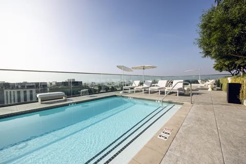 Start your day with refreshing laps in bright sunshine.