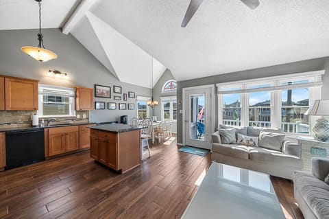 Inviting living and kitchen space with plenty of natural light