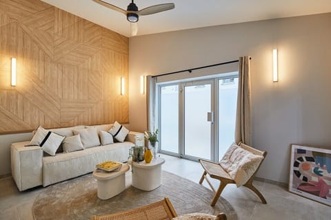 Salon avec canape lit