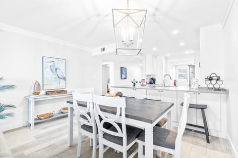 Dining table seats four