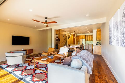 Living room with comfortable seating and smart TV