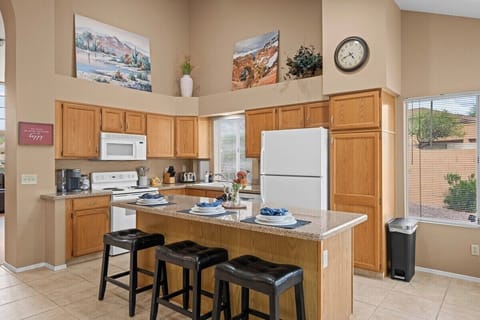 Fully equipped kitchen with everything you need for home-cooked meals.