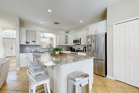 Large kitchen with seating