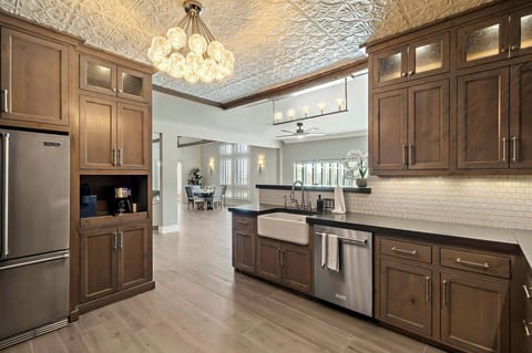 Full Kitchen - Main House (microwave in the cabinet above the coffee makers)