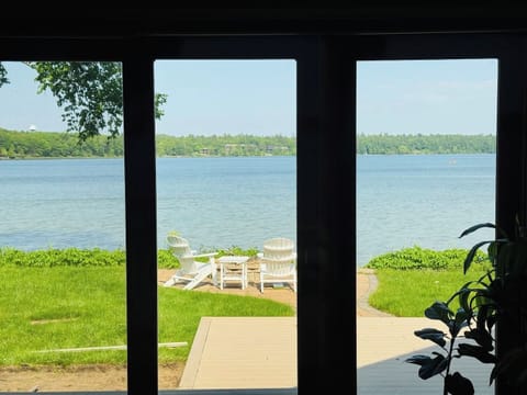 Lake view and walkout from master bedroom